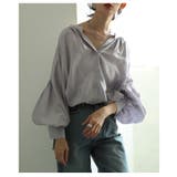 ラベンダー | ニュアンス溢れる袖コンシャスブラウス レディース ファッション | Sawa a la mode