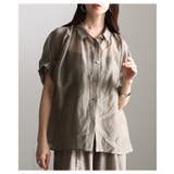 ブラウン | 軽やかに抜け感纏うタックフレンチスリーブシアーブラウス レディース ファッション | Sawa a la mode