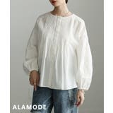 ホワイト | ナチュラルに纏うインド綿ピンタックブラウス レディース トップス | Sawa a la mode