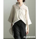 ライトベージュ | 透け感で魅せるバックスリットシアービッグシャツ レディース トップス | Sawa a la mode
