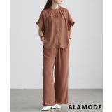 キャメル | ゆったり軽やか纏うジョーゼットセットアップ レディース ブラウス | Sawa a la mode