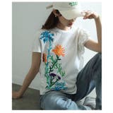 ホワイト | 艶やかな花を添えたインド手刺繍フリルトップス レディース ファッション | Sawa a la mode