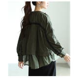 カーキ | ミリタリー×フェミニンな異素材バックテープブルゾン レディース ファッション | Sawa a la mode