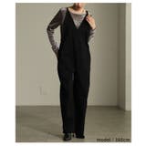 ブラック | ラクなのに大人顔に決まるストレッチデニムオールインワン レディース ファッション | Sawa a la mode