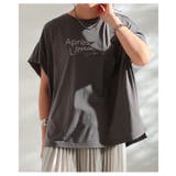 グレー | ひんやり心地いい箔プリント接触冷感タックショルダーTシャツ レディース ファッシ… | Sawa a la mode