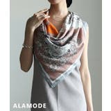 オレンジ | 色の重なりで魅せるパネルペイズリープリントスカーフ レディース スカーフ | Sawa a la mode