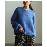 ブルー | 気分華やぐソフトシャギーショートニットプルオーバー レディース ファッション | Sawa a la mode