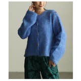 ブルー | 気分華やぐソフトシャギーニットカーデジャケット レディース ファッション | Sawa a la mode