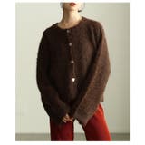 ダークブラウン | 気分華やぐソフトシャギーニットカーデジャケット レディース ファッション | Sawa a la mode