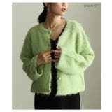 ライトグリーン | 気分華やぐソフトシャギーニットカーデジャケット レディース ファッション | Sawa a la mode