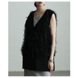 ブラック | 重ねて楽しむツイルジレ＆チュールジレアンサンブル レディース ファッション | Sawa a la mode