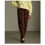 ブラウン | スタイリングに華を添えるリーフジャガードテーパードパンツ レディース ファッショ… | Sawa a la mode