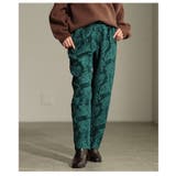 グリーン | スタイリングに華を添えるリーフジャガードテーパードパンツ レディース ファッショ… | Sawa a la mode