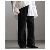 ブラック | 自然な立体感宿るコード刺繍イージーワイドパンツ レディース ファッション | Sawa a la mode