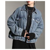 ブルー | 秋冬の新定番になるヴィンテージライク中綿デニムジャケット レディース ファッション | Sawa a la mode