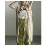 ベージュ | 重ねて垢抜けるローン×メッシュフーディーロングジレ レディース ファッション | Sawa a la mode