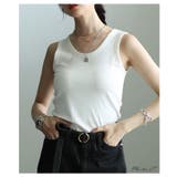 オフホワイト | 着回し力の高いベロアパイピングスリムタンクトップ レディース ファッション | Sawa a la mode