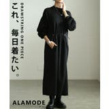 ブラック | 上品＆抜け感を演出する切替タックスリーブドロストワンピース レディース | Sawa a la mode