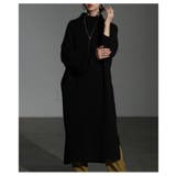 ブラック | 力を抜いて着るボトルネックラムライクニットワンピース レディース ファッション | Sawa a la mode