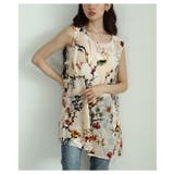 オフホワイト | オシャレが惹き立つ艶めくベロアのヴィンテージフラワーチュニック レディース ファ… | Sawa a la mode