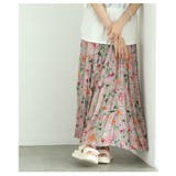 ピンク | ロマンティックな花の世界が広がるティアードシフォンスカート レディース ファッシ… | Sawa a la mode