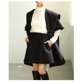 ブラック | 羽織るだけでサマになるフード付きポンチョジャケット レディース ファッション | Sawa a la mode