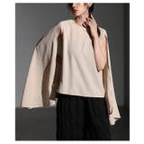 ベージュ | 歩くたびに風をまとうケープブラウス レディース ファッション | Sawa a la mode