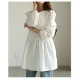 ホワイト | 大人ガーリーに着こなせるコットンティアードチュニック レディース ファッション | Sawa a la mode