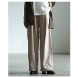 ベージュ | 自分サイズが見つかるタックワイドパンツ レディース ファッション | Sawa a la mode