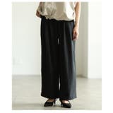 ブラック | 自分サイズが見つかるタックワイドパンツ レディース ファッション | Sawa a la mode