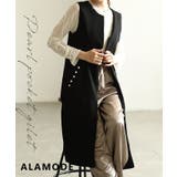 ブラック | 上品にコーデを格上げするパールポケットロングジレ レディース ファッション | Sawa a la mode