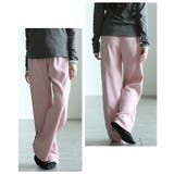 ピンク | 美脚を叶えるフロントタックワイドロングパンツ レディース ファッション | Sawa a la mode