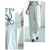 ホワイト | 美脚を叶えるフロントタックワイドロングパンツ レディース ファッション | Sawa a la mode