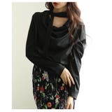 ブラック | 日常をドレスアップするタイ付きプルオーバーブラウス レディース ファッション | Sawa a la mode