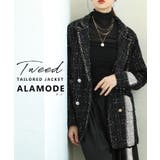 ブラック | 羽織るだけでサマになるツイードテーラードジャケット レディース ファッション | Sawa a la mode
