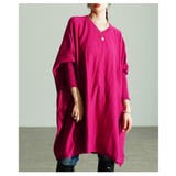 ピンク | 大人の余裕醸し出すビッグシルエットニットチュニック レディース ファッション | Sawa a la mode