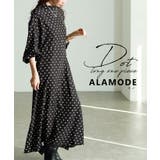ドット | クラシカルムード漂うドット柄パフスリーブフレアワンピース レディース ファッション | Sawa a la mode