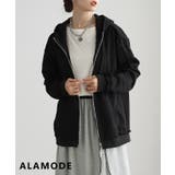 ブラック | 羽織るだけでこなれ感のダブルジップパーカー レディース アウター | Sawa a la mode