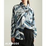 ブルー | 着るだけで印象美のアートパターンシャツ レディース トップス | Sawa a la mode