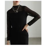 ブラック | シアーなのに裏起毛で暖かい身頃裏起毛シアートップス レディース ファッション | Sawa a la mode