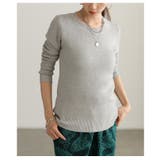 グレー | 「スッキリ見え×暖かい」裏起毛ニットトップス レディース ファッション | Sawa a la mode