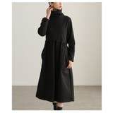 ブラック | きれい見えなのに暖かな裏起毛ハイネックフレアワンピース レディース ファッション | Sawa a la mode