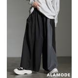 グレー | 動くたび表情が変わるストライプ切替ワイドパンツ レディース ボトムス | Sawa a la mode