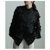 ブラック | ひらりと揺れる立体ハニカムシアーシャツ レディース ファッション | Sawa a la mode