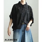 ブラック | 大人の余裕を纏うシアージャガードドルマンシャツ レディース トップス | Sawa a la mode
