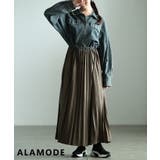 モカ | お洒落に決まるデニムドッキングプリーツワンピース レディース ワンピース | Sawa a la mode
