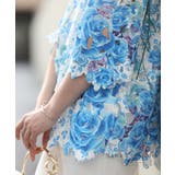 ブルー | 絵画のような花咲くレースチュニック レディース ファッション | Sawa a la mode
