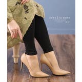 ブラック | スカートが穿きたくなるシンプル黒レギンス レディース ファッション | Sawa a la mode