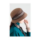 モカ | チュールネット付きレトロなリボンウールハット レディース ファッション | Sawa a la mode