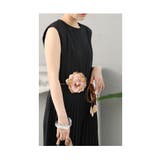 キャメル | ふわり薔薇のコサージュが咲く華やかロープベルト レディース ファッション | Sawa a la mode